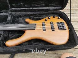 Mayones BE-4 Fretless Bass guitar MINT condition exotic amazaque body MEC pu