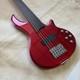Metallic Red Electric Bass Guitar Fretless 6 String With Active Pickups