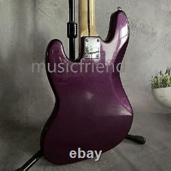 Metallic Violet Electricity Jazz Bass Guitar SPickup Chrome Part White Pickguard
