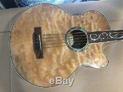 Michael Kelly DF5-FL-QN Fretless 5 String Acoustic Electric Bass Guitar NICE