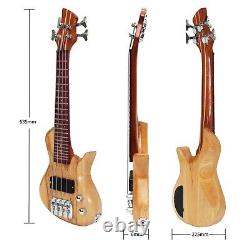 Mini Electric Travel Bass Electric Ubass 4 String Fretted Bass Ukulele with Bag