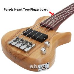 Mini Electric Travel Bass Electric Ubass 4 String Fretted Bass Ukulele with Bag