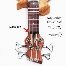 Mini Electric Travel Bass Electric Ubass 4 String Fretted Bass Ukulele with Bag