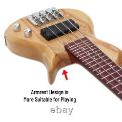 Mini Electric Travel Bass Electric Ubass 4 String Fretted Bass Ukulele with Bag