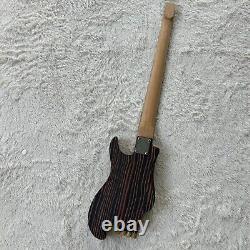 Musoo brand electric bass headless bass zebra wood body 4 string