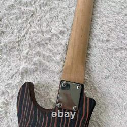 Musoo brand electric bass headless bass zebra wood body 4 string