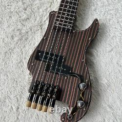 Musoo brand electric bass headless bass zebra wood body 5 string Bass