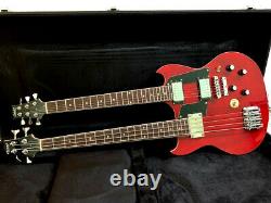 NEW 4/6 STRING EBS-1250 Bass/Guitar STYLE DOUBLENECK ELECTRIC GUITAR & HARD CASE