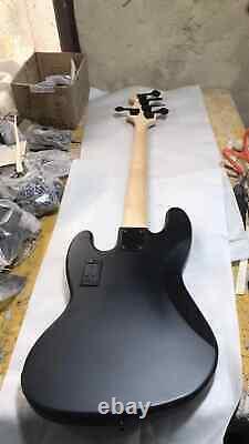 New 5 String Jazz Electric Bass Guitar, Finished in Matte Black Black Hardware
