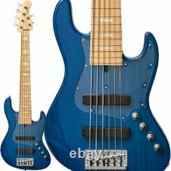 New Bacchus HJB6-STANDARD ASH STB See-through Blue Electric Bass Guitar