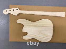 New Electric Bass Kit Paulownia Wood Body, Maple With Rose FB Neck 42mm Nut 89rp