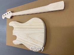 New Electric Bass Kit Paulownia Wood Body, Maple With Rose FB Neck 42mm Nut 89rp