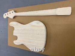 New Electric Bass Kit Paulownia Wood Body, Maple With Rose FB Neck 42mm Nut 96xp