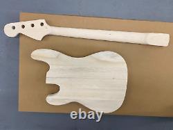 New Electric Bass Kit Paulownia Wood Body, Maple With Rose FB Neck 42mm Nut 96xp