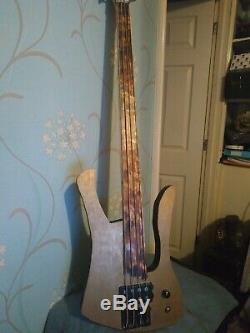 OPEN TO TRADES Custom 4 String 35 scale Fretless Gold Top Electric Bass Guitar