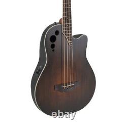 Ovation Applause Acoustic Electric Bass Guitar Cutaway, Honeyburst Satin