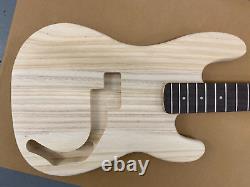 P Electric Bass Kit Paulownia Wood Body, Maple With Rose FB Neck 42mm Nut, 72pp