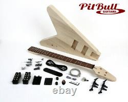 Pit Bull Guitars FVB-4 Electric Bass Guitar Kit (Black Hardware)