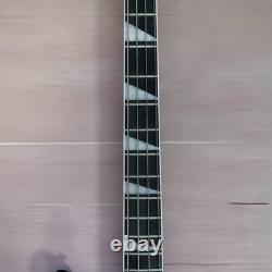 RIC Electric Bass black 4 string silver chrome hardware rosewood fingerboard