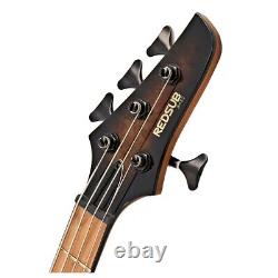 RedSub Coliseum Bass Guitar Black Burl Burst