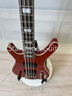 Red Electric Bass Guitar 8+4 String Basswood Body Chrome Hardware Fast Ship