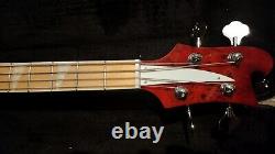 Red Poplar Burl Neck Through Bass Guitar 34 inch scale