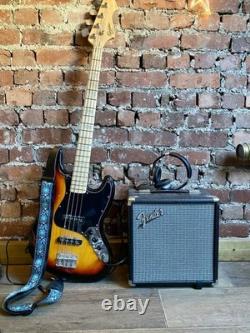 Revelation RBJ-67'Sunburst' Electric Bass Guitar & Fender Rumble 15 Amplifier