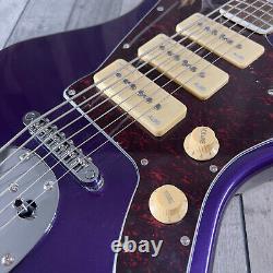 Revelation RJT-60 B 6-String Electric Bass Guitar, (Baritone) Vibrant Purple