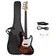 Right Handed 4 Strings Electric Gjazz Bass Guitar With Bag Strap Cord Wrench Tool