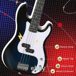 SPORTNOW 4 String Full Size Electric Bass Guitar for Beginner with Amp, Blue