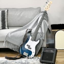 SPORTNOW 4 String Full Size Electric Bass Guitar for Beginner with Amp, Blue