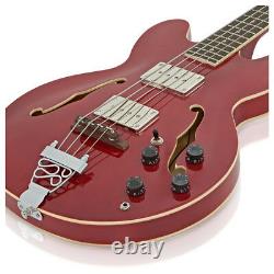 San Francisco Semi Acoustic Bass by Gear4music Red Wine