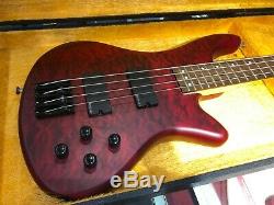 Schecter Custom 4 Electric Bass Guitar Vampire Red with Hard Sell Case