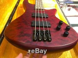 Schecter Custom 4 Electric Bass Guitar Vampire Red with Hard Sell Case