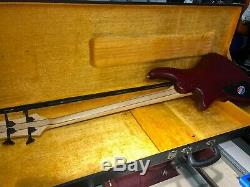 Schecter Custom 4 Electric Bass Guitar Vampire Red with Hard Sell Case