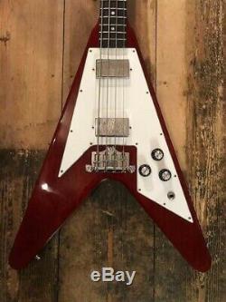 Secondhand Gibson Flying V Bass Guitar in Cherry 2012 with Case