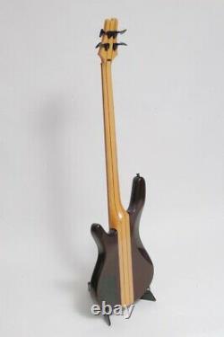 Shine SBT404 4 String Electric Bass Guitar Through Neck Fusion Style Brown Y33