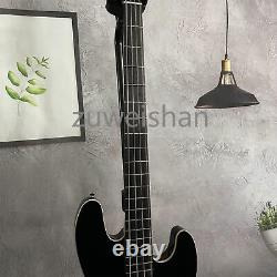 Solid Body Black 4 String Basswood Body Jazz Bass Guitar Black Fingerboard