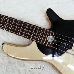 Solid Body Gossip Electric Bass Guitar Rosewood Fretboard Black Part 3S Pickup