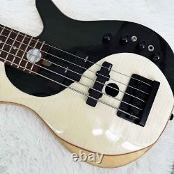 Solid Body Gossip Electric Bass Guitar Rosewood Fretboard Black Part 3S Pickup