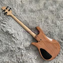 Solid Body Yin Yang Electric Bass Guitar 4 Strings Flamed Maple Veneer 24 Frets