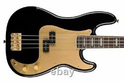 Squier 40th Anniversary Precision Bass Guitar Gold Edition Black