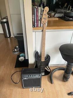 Squier Affinity Jazz Bass, Black & 15W Bass Amp Pack- Barely Used good condition