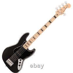 Squier Affinity Series Active Jazz Bass V Guitar, Black Metallic