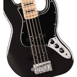 Squier Affinity Series Active Jazz Bass V Guitar, Black Metallic