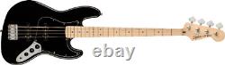 Squier Affinity Series Jazz Bass, Maple Fingerboard, Black Pickguard, Black