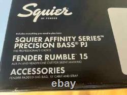 Squier By Fender Bass Affinity Precision Bass PJ Pack 3-Colour Sunburst + AMP