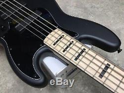 Squier Contemporary Active Jazz V Electric Bass Guitar Satin Black 5 String
