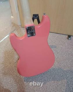 Squier FSR Sonic Bronco Bass, White Pickguard, Shell Pink