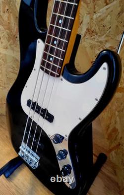 Squier Jazz Bass Black Made In Korea 1989 Silver Label Fender Gig Bag